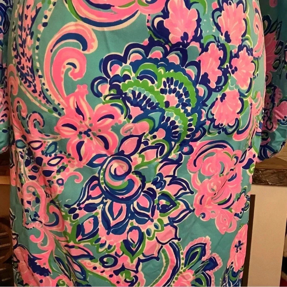 LILLY PULITZER Seana Dress UPF 50+ Blue Horizon Jungle Sunrise Woman’s Size XS - Picture 10 of 12